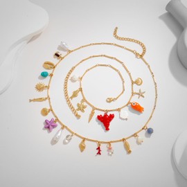 LILIE&WHITE Gold Ocean Series Women's Necklace, Allergy Friendly, Colour-Resistant, Gift for Women, Jewellery for Any Occasion, Copper, No Gemstone