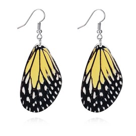 ONLYJUMP Colorful Acrylic Wing Earrings Cute Insect Moth Wing Earrings Simulation Insect Butterfly Wing Drop Earrings for Women Funny Vacation Jewelry (Yellow B)