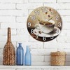 BOENLE Coffee Cup Beans Wall Clock Non Ticking Silent Kitchen
