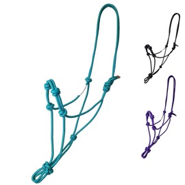 Tahoe Tack Copper Tip Series Horse Training Rope Halter – 4 Knot, 1/4" Stiff Cord