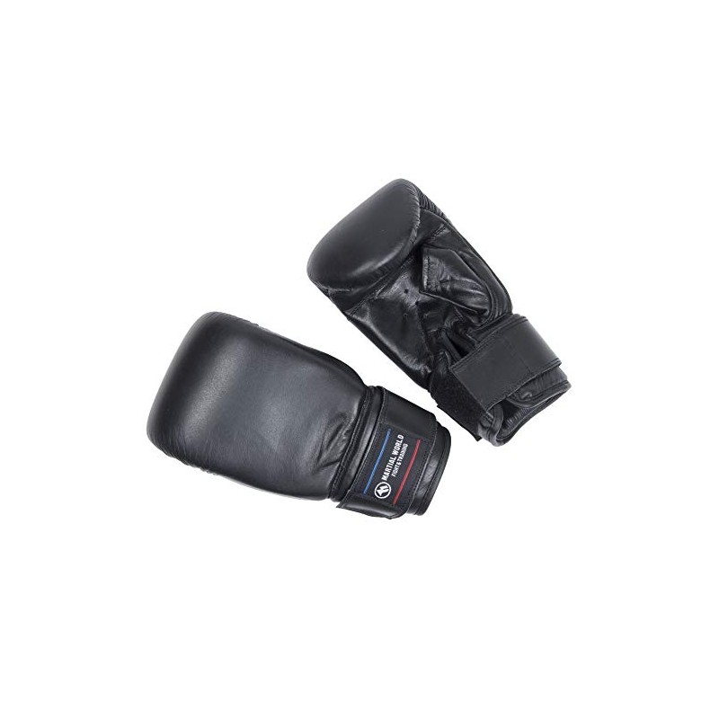 MARTIAL WORLD PG40-L-BK Wrist Belt Punching Gloves, Black, L