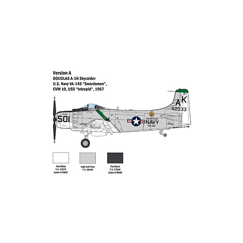 ITALERI 2788S Skyraider 1:48 A-1H Skyraider, Model Kit, Stand Model