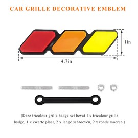 BWBWND Tri-Color Grille Decor Badge, Front Slotted Grille Emblem Decoration Insert Trims, 3-Color Stripe Decal Classic Emblem Compatible with Tacoma 4 Runner, Car Accessories (D)