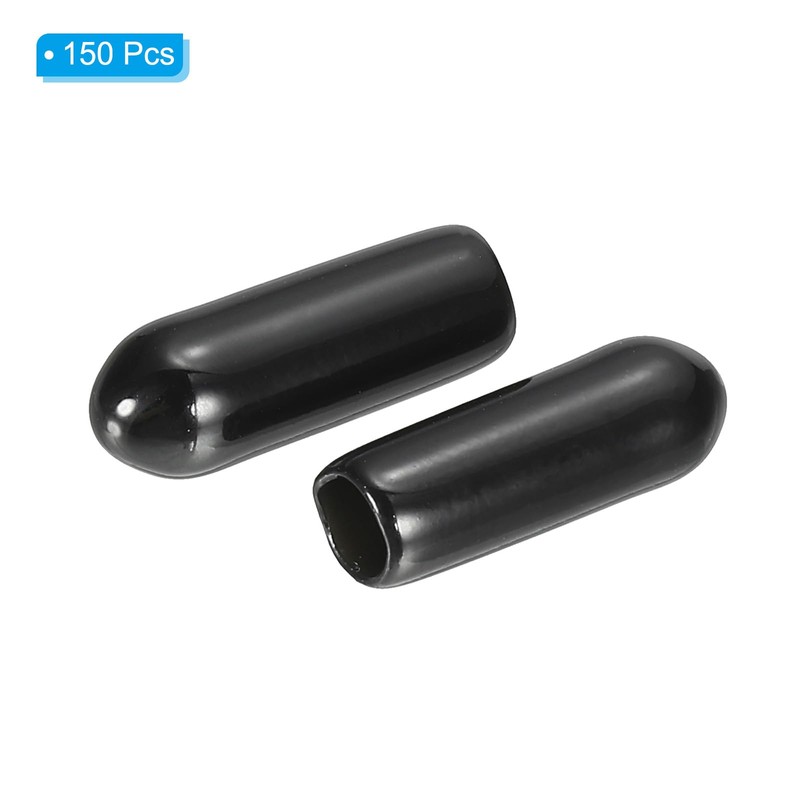 PATIKIL 3.5MM Vinyl Rubber End Caps, 150 Pack Flexible Bolt