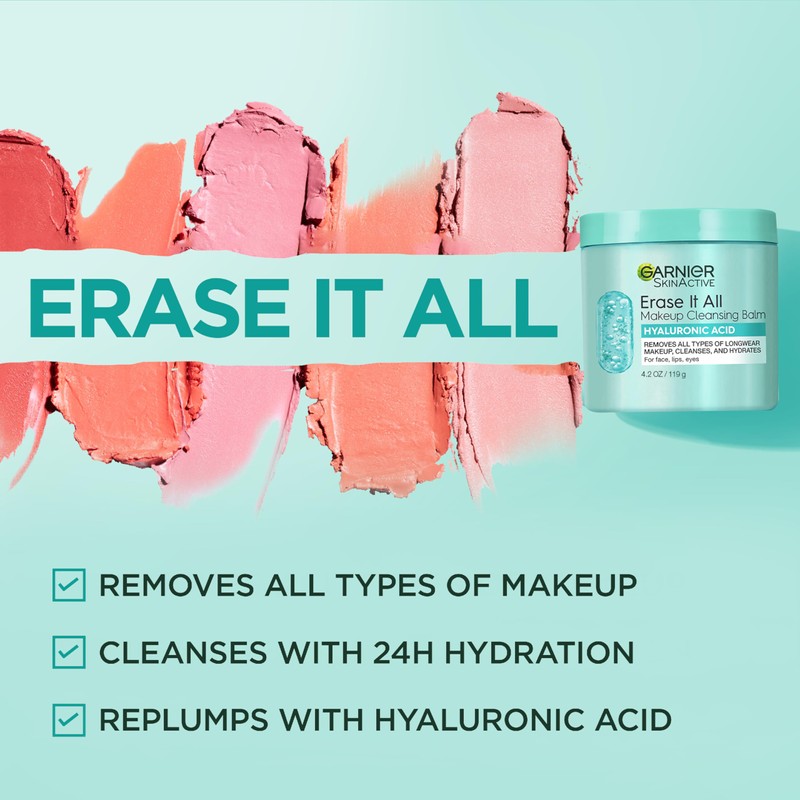 Garnier Erase It All Makeup Cleansing Balm with Hyaluronic Acid,