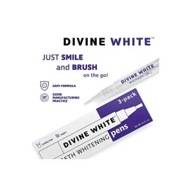 Divine White Teeth Whitening Pen with Brush Tip Applicator - 36% Carbamide Peroxide - 3 Piece