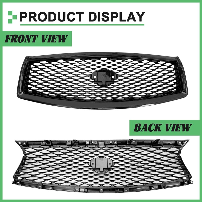 MATMACRO Gloss Black Grille For Infiniti Q50 Front Hood Upper