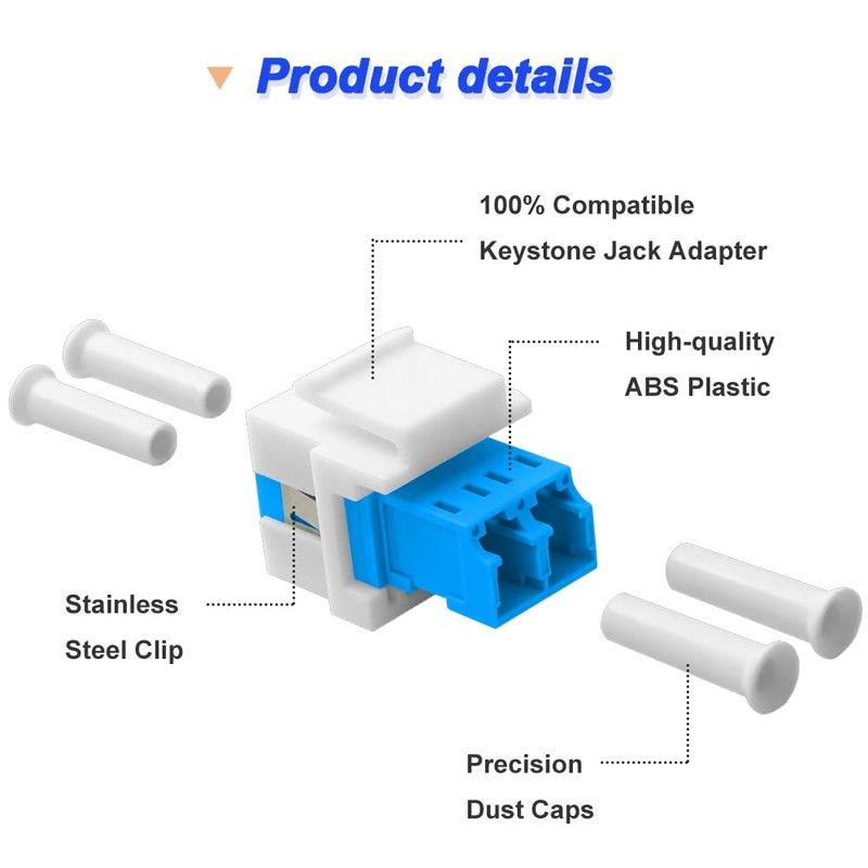 DKARDU Duplex LC to LC F/F Coupler Keystone Jack, LC