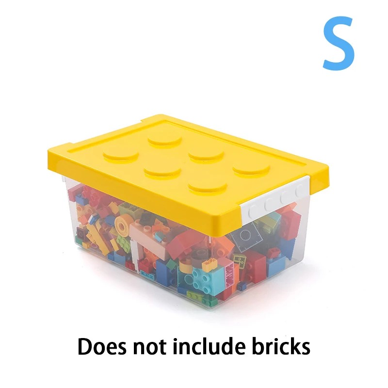 Building Blocks Storage Box for Kids - Transparent Stackable Organizer