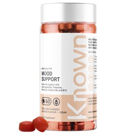 Mood Support Gummies by Known | Ashwagandha, Theanine & Rhodiola | 60 Two-a-Day Gummies (Three Month’s Supply) | Anxiety, Stress & Mental Fatigue Relief