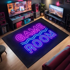 Teens Anime Large Area Rugs 3D Gamer Carpet Decor Game Printed Living Room Mat Bedroom Controller Player Boys Gifts Home Non-Slip Crystal Floor Polyester Mat 24x36inch