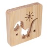 Wood Carving Lamp Dinosaur Hollow Pattern Warm White Light USB