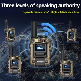 Airiton Global 4G Walkie Talkies Long Range Rapid Radios POC Unlimited Range AI-G7 with Sim Cards - Handheld Two Way Radio Push to Talk Over Cellular Radio Long Range Walkie Talkie (2 Pack)