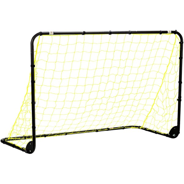 Franklin Sports Premier Steel- Folding Backyard Soccer Goal with All Weather Net - Kids Backyard Soccer Net - Easy Assembly - 6'x4' - Black