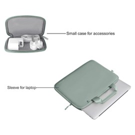 MOSISO Laptop Case 13 inch, Laptop Sleeve Bag Compatible with MacBook Air 13 inch M4 M3 M2 M1 2025-2018 / Pro 13 M2 M1, Neoprene Carrying Computer Bag with Handle&Detachable Small Case, Antique Green
