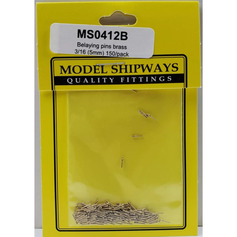 Model Shipways Belaying Pins,Brass 3/16" (5mm) 150 pack