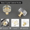 QOGRISUN 5-Pack Brass Crystal Cabinet Knobs,Glass Crystal Gold Drawer Knobs,1-1/4-Inch