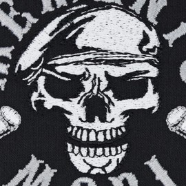 "Memento Mori" Skull Patch Latin Fabric Applique Embroidered Sticker with Latin Phrase to sew or Iron on | Memento Mori Patch for Clothing and Leather | 80x80 mm