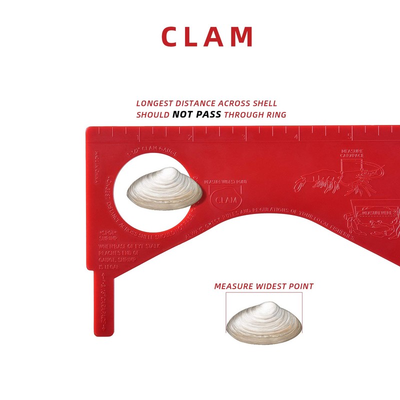 A1FISHER Dungeness Crab Gauge Measure with Ruler Multi Shrimp Clam