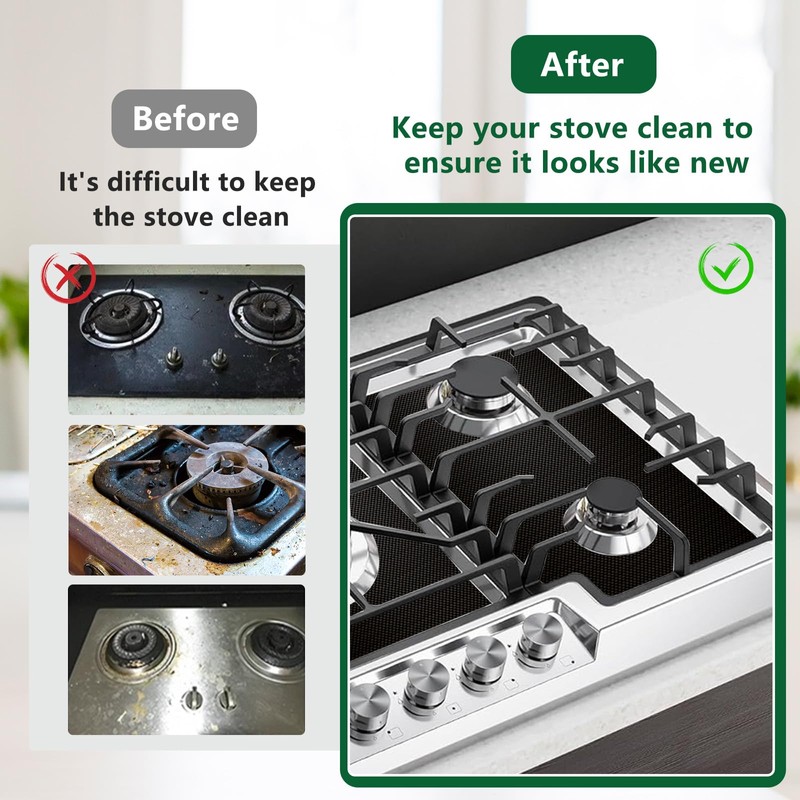 3Pcs Stove Guard for Gas Stoves, 0.3mm Stove Top Covers