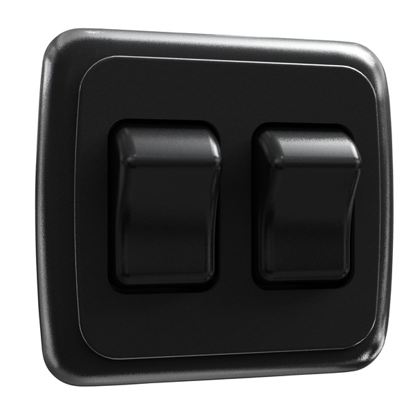 Leisure LED Contemporary Double SPST On-Off Switch with Bezel, 12-Volt,