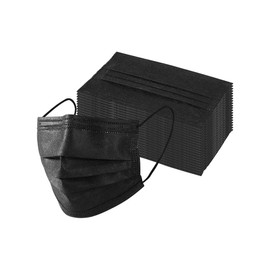 Disposable Face Masks, Black, 3-Ply, Lightweight & Comfortable Mouth for Single Daily Use, Soft Breathable Fabric (Black (12 Pack))