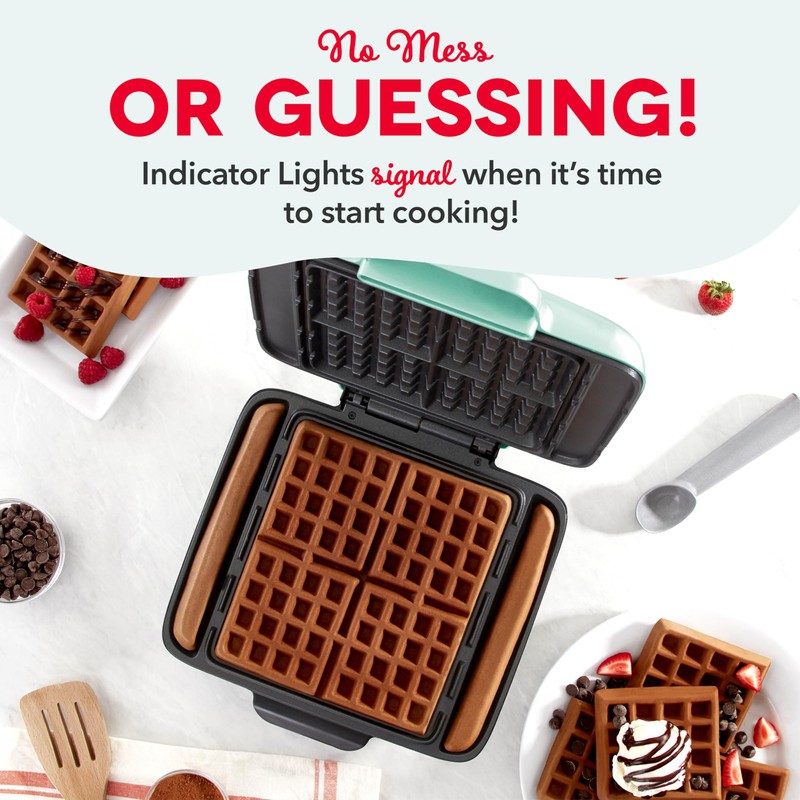 Dash Deluxe No-Drip Waffle Iron Maker Machine 1200W + Hash