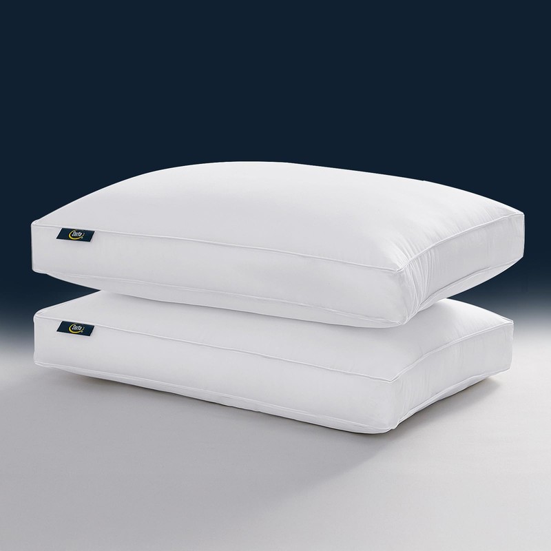 Serta Hotel Collection Pillows White Goose Feather Down Fiber Gusseted