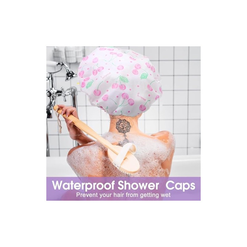 3pz Gorra de Baño Impermeabile Gorros de Ducha para Mujer,