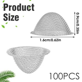 Tapered Screens Filter, 16mm Stainless Steel Pipe Screens Filter, Bowl Mesh Gauzes Filter, Reusable Mesh Bowl Screens, Metal Wire Mesh Filter (Adjustable Size) (100PCS)