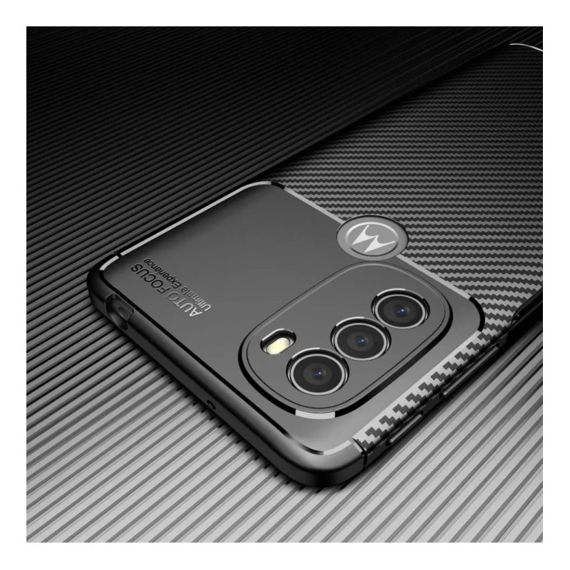 Funda Slim Tpu Acabado Tipo Fibra De Carbono Moto G31