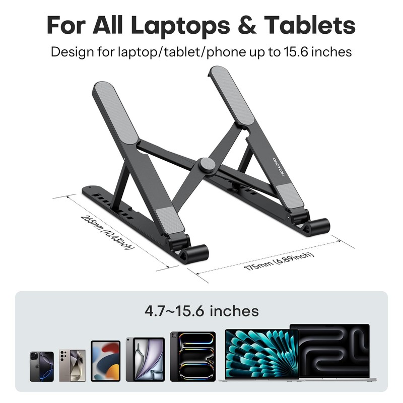 OMOTON Laptop Stand for Desk, Portable Computer Stand for Laptop