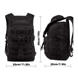 VURGER 40L Tactical Military Backpack Large Molle Rucksack Assault Daypack for Men Women Camping Hiking Hunting Trekking (Black)