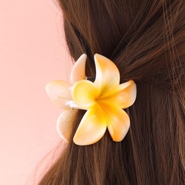 12Pcs Hawaiian Flower Hair Clips, BetterJonny Non-Slip Flower Claw Clips for Women, Flower Claw Clips for Wedding, Party, Vacation, Beach Accessories