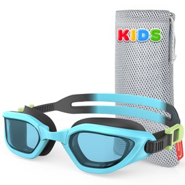 Emsina Kids Swim Goggles,Super Anti-Fog, No Leaking Pool Goggles,Swimming Goggles for Kids Age 5-14 Boys and Girls_Skyblue
