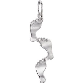 Bonyak Jewelry Sterling Silver 28x7mm Footprints Pendant Ethereal