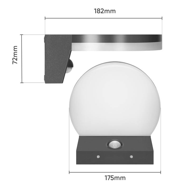 Miratic Outdoor Lamp with Motion Sensor IP65 3000 K Wide