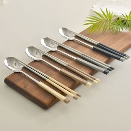 (NS Home Shopping) DU Korean Stainless Steel Cutlery Set for 2_Spoons Chopsticks Toddler Baby Children Cutlery.. / (NS홈쇼핑)디유 한식 스텐 수저 2인 세트숟가락 젓가락 유아 아기 어린이 커트러리..