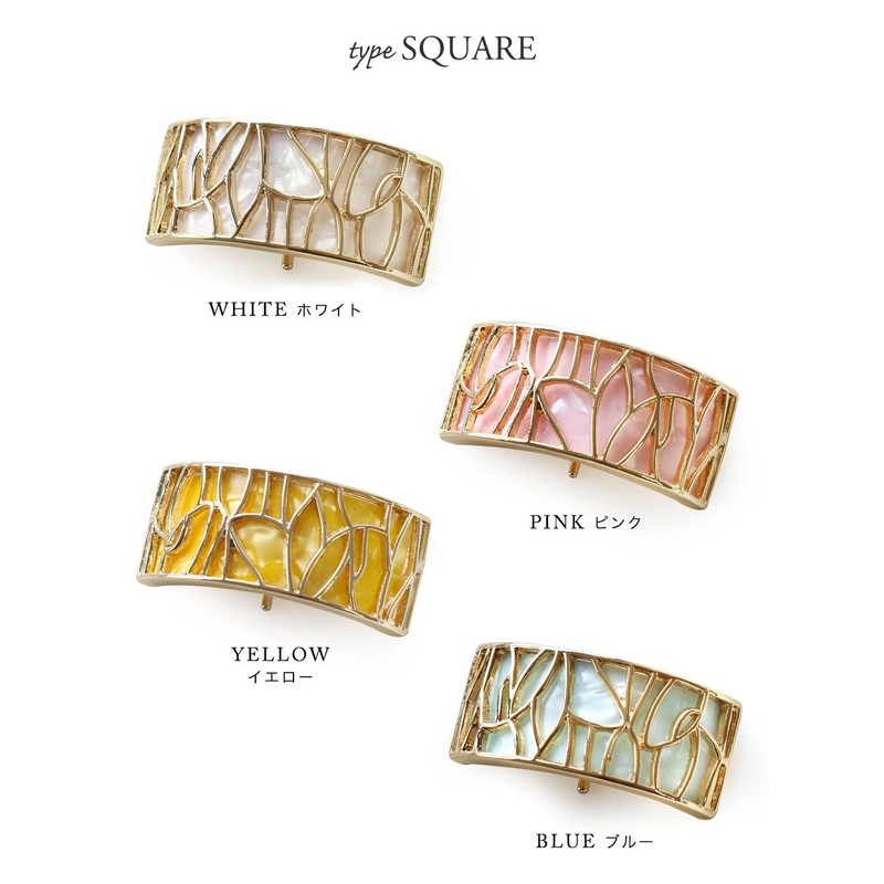 JewelVOX Hair Accessories, Square, Oval Watermark, Pony Hook (Square, White)