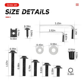 Motorcycle Fairing Bolt Kit, 177pcs M5 M6 Motorcycle Windscreen Screws, Aluminum Fasteners Fairing Bolts Nut Clips Kit, Mounting Kits Washers Nuts Screws Assortment for Sport Bikes (Black)
