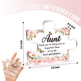 Yimofy Auntie Gifts from Niece Nephew, Acrylic Puzzle Plaque Best Aunt Ever Gifts, Birthday Christmas Thanksgiving Day Gift Ideas for Great Auntie