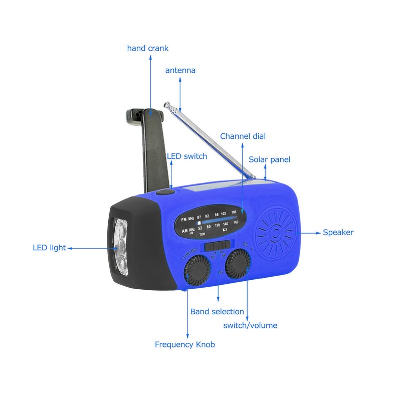 Hand Crank Solar Radio Multifunctional Emergency Radio LED Radio with