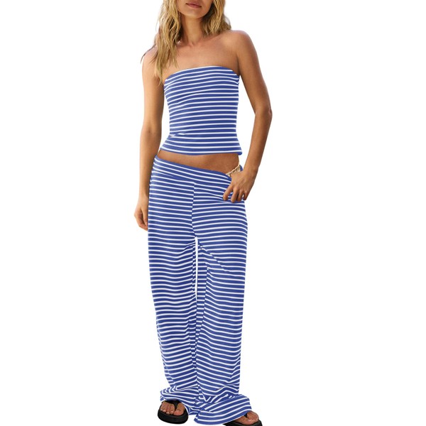 Panadila Womens Striped Two Piece Sets Summer Lounge Outfits Sailor