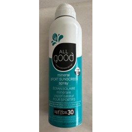 All Good Sport Sunscreen Spray Water Resistant - SPF30 - 6 oz  EXP: 3/27