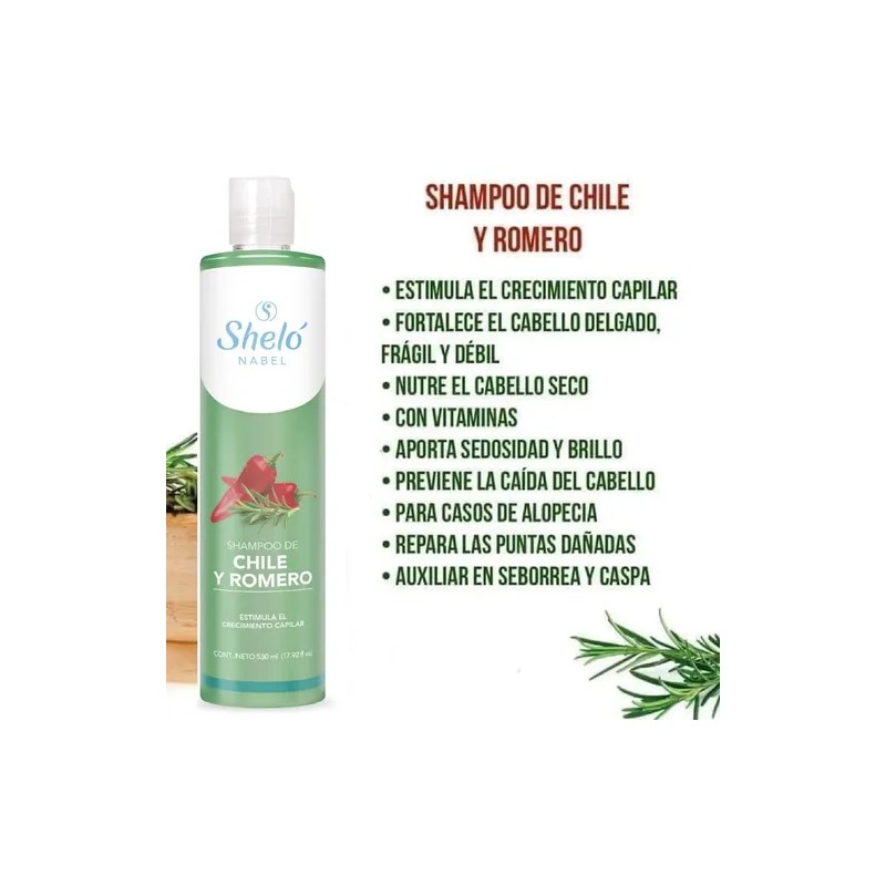 Pack Shampoo Chile Y Romero Y Acondicionador Sheló Nabel.