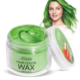 Hair Colour Wax, Magic Master Keratin Temporary Hairstyle Cream Instant Coloured Clay for Men and Women Party, Festival, Cosplay (Green)