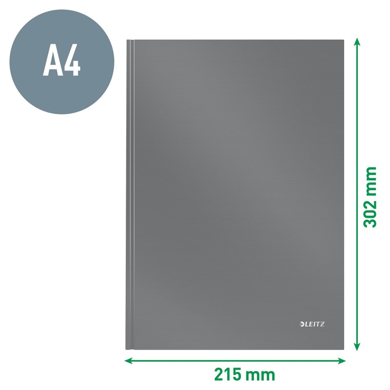 Leitz Notebook, 80 Pages, Hard Cover, Squared, Solid A4