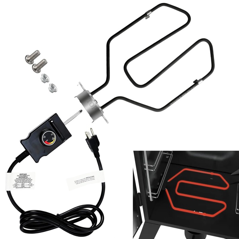 Upgrade 1650W Electric Smoker Heating Element Replacement Kit with Adjustable