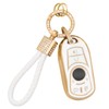 PIFOOG - Funda para llave Buick 6 botones (blanco dorado