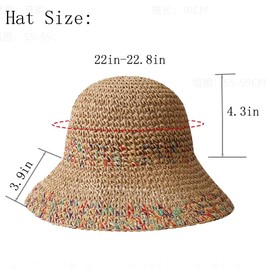 KORADI Womens Sun Hats Straw Hat Summer Beach Hats Foldable Floppy Cap Wide Brim Bucket Hat